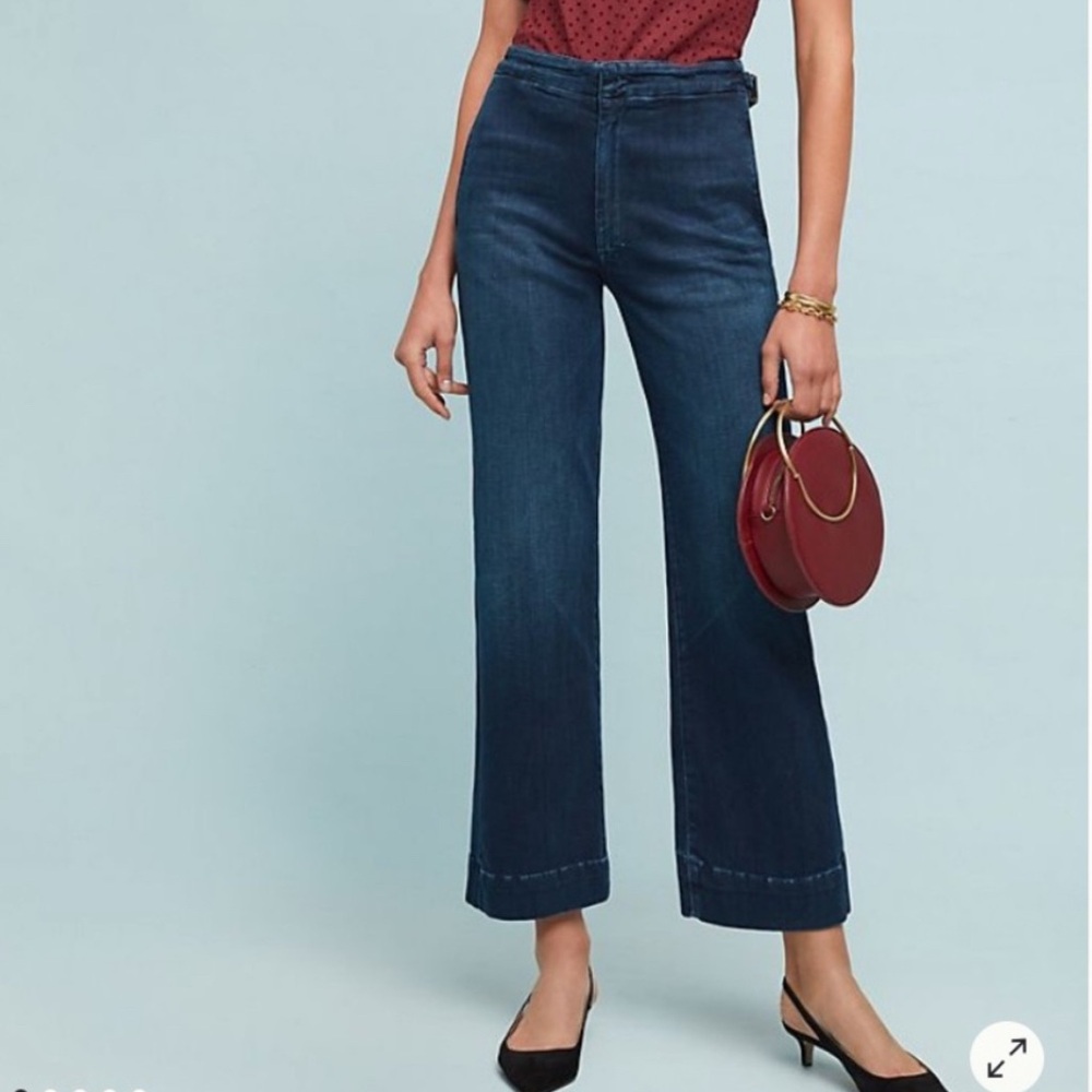 MOTHER Blue Flare Wide Leg Jeans